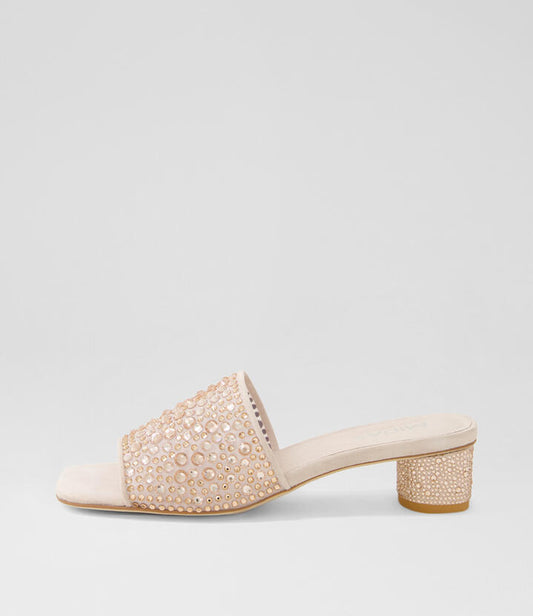 Image of Sandals. Productname: Hebe Nude Multi Suede Sandals in NUDE MULTI colour by brand - MIDAS