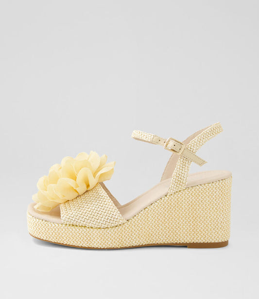 Image of Sandals. Productname: Camelia Ivory Fabric Sandals in IVORY colour by brand - MIDAS