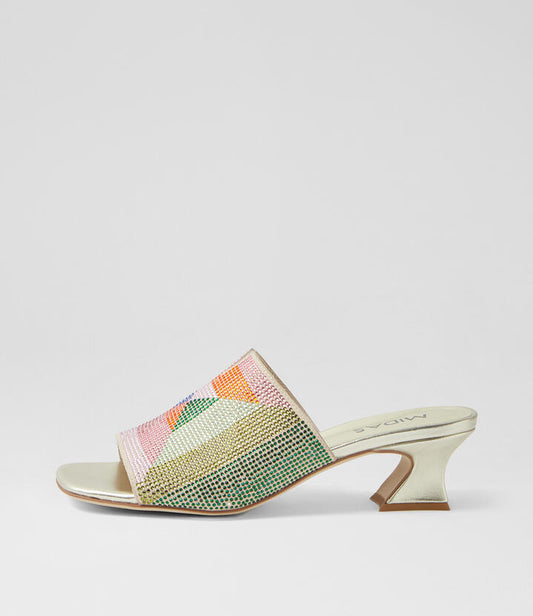 Image of Sandals. Productname: Wren Pale Gold Multi Sandals in PALE GOLD colour by brand - MIDAS