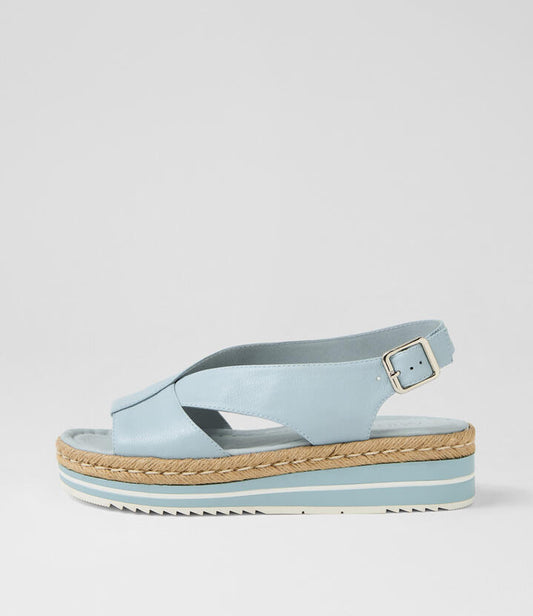 Image of Sandals. Productname: Axus Denim Leather Sandals in DENIM colour by brand - MIDAS