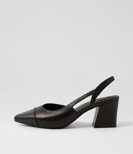 Image of Heels. Productname: Memm Black Patent Leather Heels in BLACK colour by brand - MIDAS