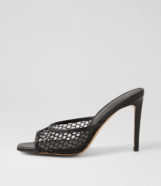 Image of Heels. Productname: Jeney Black Mesh Heels in BLACK colour by brand - MOLLINI