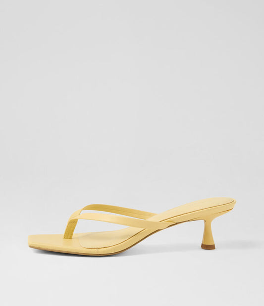 Image of Sandals. Productname: Tidbit Lemon Leather Sandals in LEMON colour by brand - MOLLINI