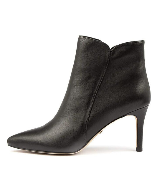 Image of Boots. Productname: Bambina Black Leather Ankle Boots in Black colour by brand - MIDAS