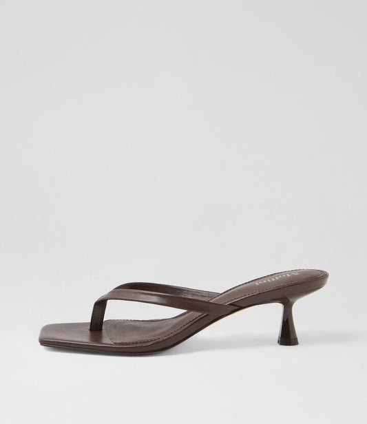 Image of Sandals. Productname: Tidbit Dark Brown Leather Sandals in DK BROWN colour by brand - MOLLINI