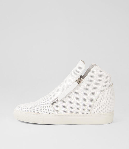 Image of Boots. Productname: Gerlaine White Leather Ankle Boots in White-White Sole colour by brand - MIDAS