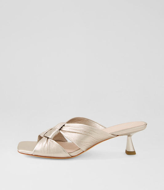 Image of Sandals. Productname: Karisa Platino Leather Sandals in PLATINO colour by brand - MIDAS