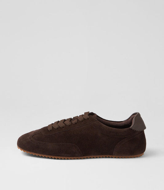 Image of Sneakers. Productname: Liloa Dark Choc Suede Leather Sneakers in DK CHOC-DK CHOC colour by brand - MOLLINI
