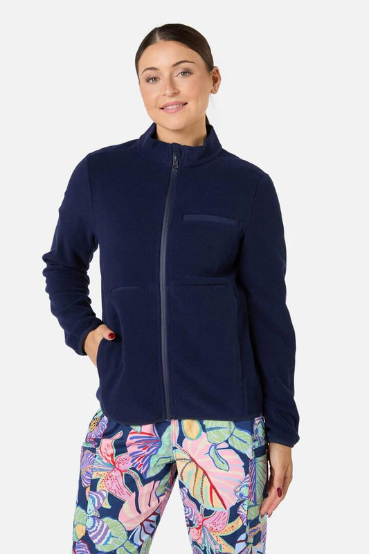 Image of Coats & Jackets. Product name - Scrubs Navy Micro Polar Fleece Jacket in Navy colour by brand - Gorman