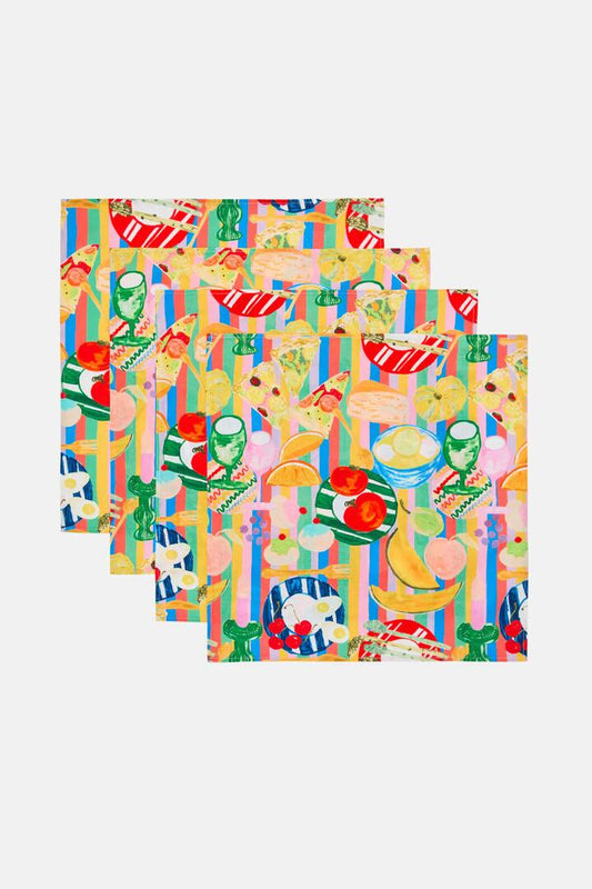 Image of Kitchen & Dining. Productname: Brunch Time Napkin Set in Print colour by brand - Gorman