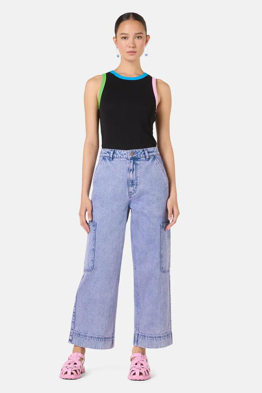 Image of a model wearing Denim. Productname: Arden Jean in Blue colour by brand - Gorman