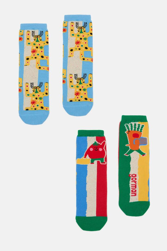 Image of Socks. Productname: Carnival stripe Kids Sock Pack in Multi colour by brand - Gorman