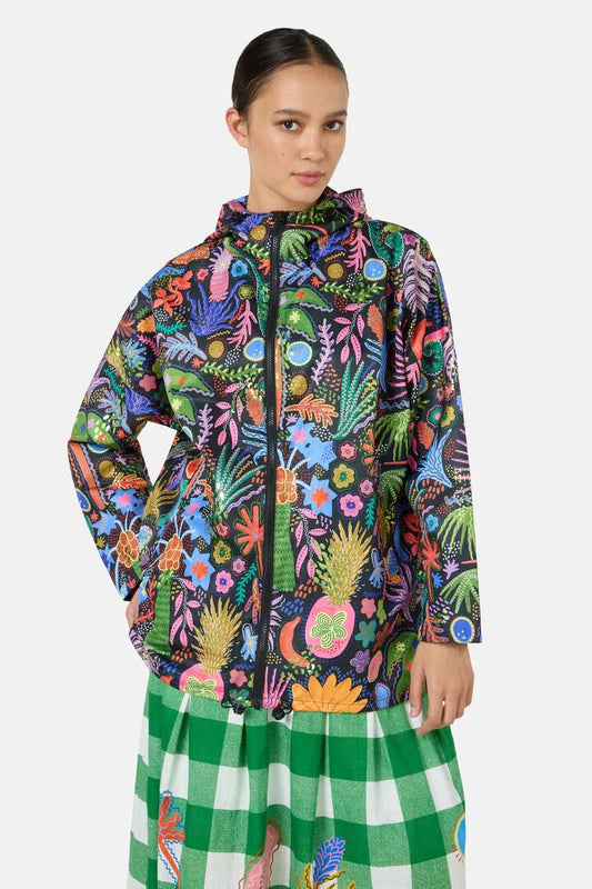 Image of a model wearing Rain Coats. Productname: Rainforest Diaries Raincoat in Print colour by brand - Gorman
