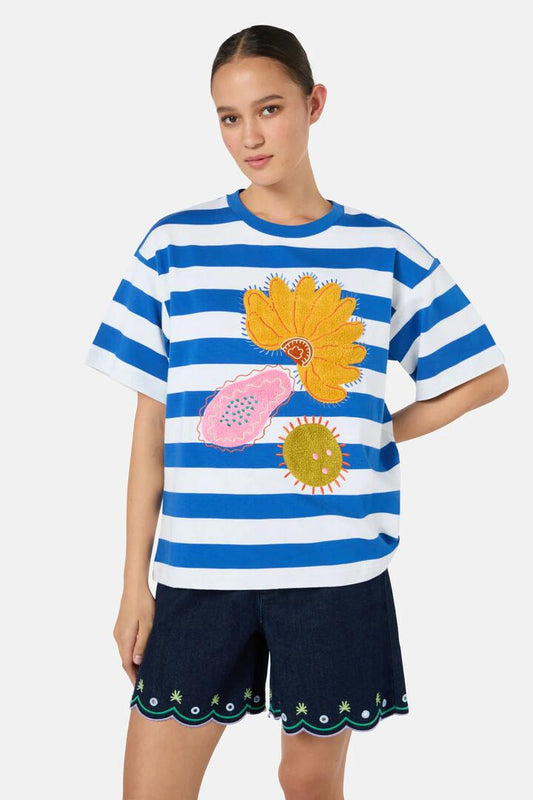 Image of T-Shirts. Product name - Jungle Stripe OS Tee in Stripe colour by brand - Gorman