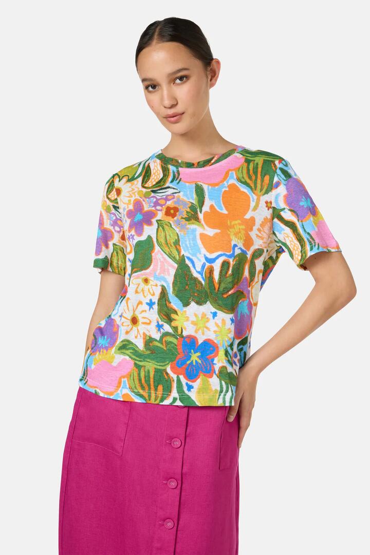 Image of T-Shirts. Product name - Midnight Garden Hemp Tee in Print colour by brand - Gorman