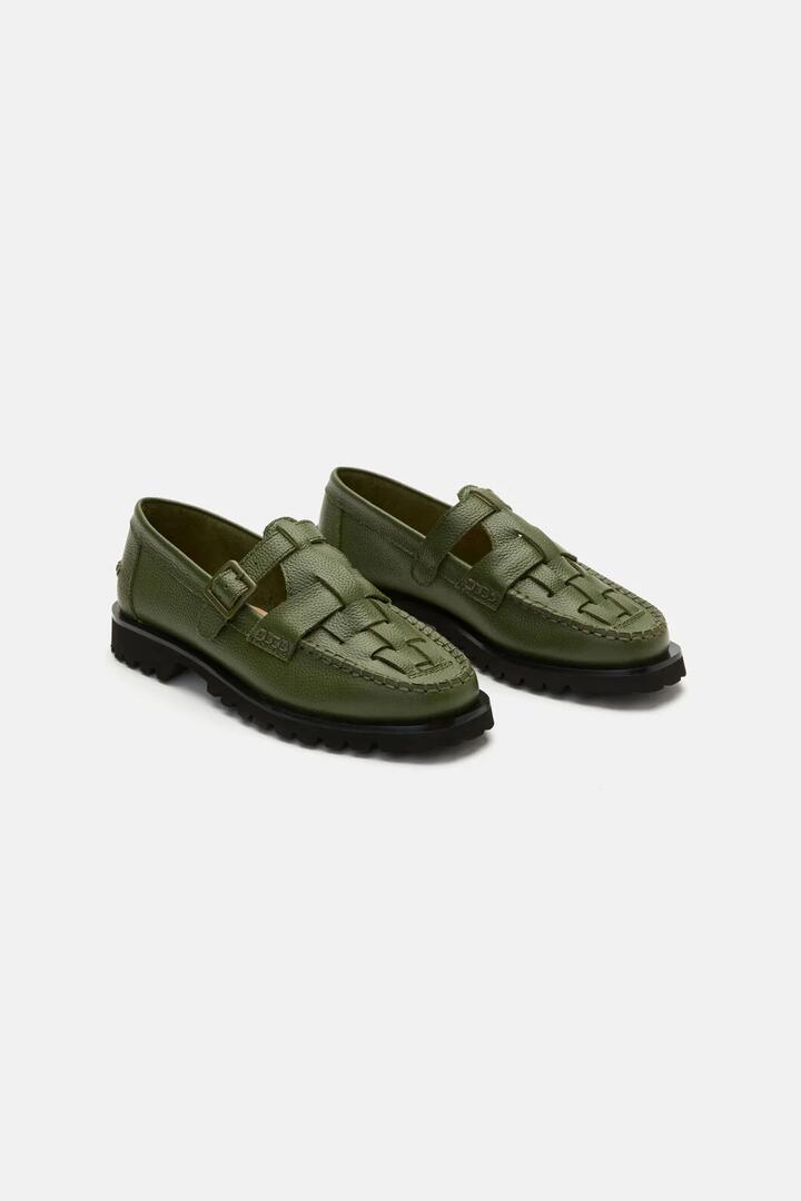 Image of Flats. Product name - Good Fortune Loafer Khaki in Khaki colour by brand - Gorman