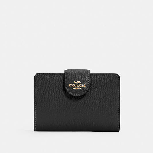 Image of Wallets & Money Clips. Productname: Medium Corner Zip Wallet in IM/BLACK colour by brand - Coach Outlet Australia