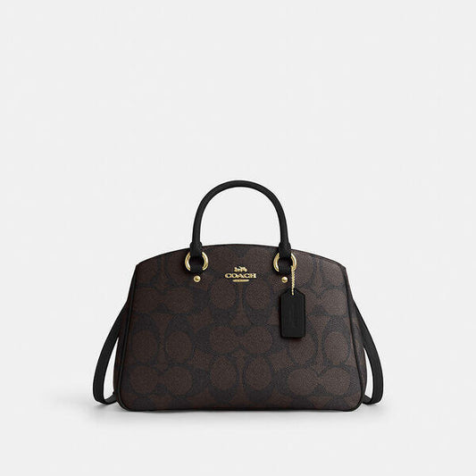 Image of Bags. Productname: Savannah Carryall Bag In Signature Canvas in IM/WALNUT/BLACK colour by brand - Coach Outlet Australia