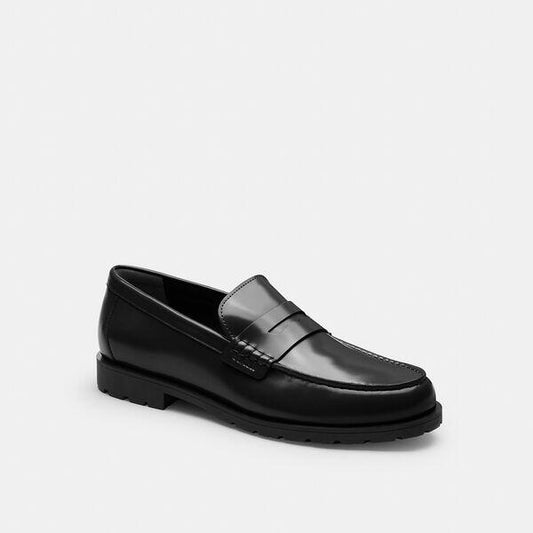 Image of Flats. Productname: Reagan Penny Loafer in BLACK colour by brand - Coach Outlet Australia