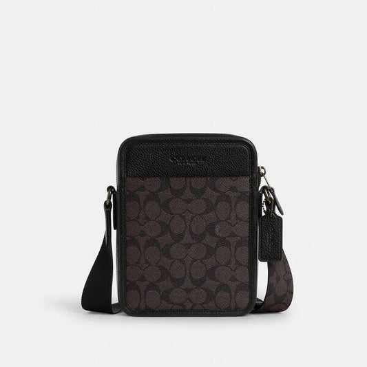 Image of Bags. Productname: Sullivan Crossbody Bag In Signature Canvas in QB/WALNUT/BLACK colour by brand - Coach Outlet Australia