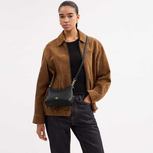 Image of Bags. Productname: Laurel Small Shoulder Bag in IM/BLACK colour by brand - Coach Outlet Australia