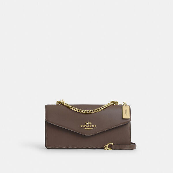 Image of Bags. Productname: Klare Envelope Crossbody Bag in IM/DARK STONE colour by brand - Coach Outlet Australia