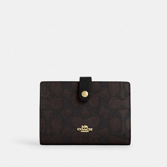 Image of Wallets & Money Clips. Productname: 2 In 1 Wallet In Blocked Signature Canvas in IM/WALNUT/TAN colour by brand - Coach Outlet Australia