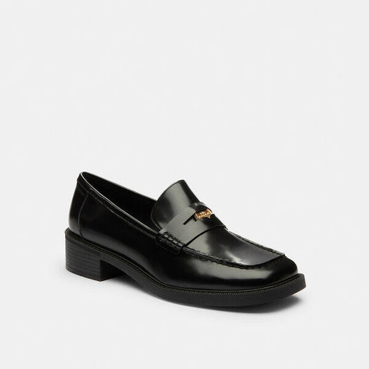 Image of Flats. Productname: Square Toe Loafer in BLACK colour by brand - Coach Outlet Australia