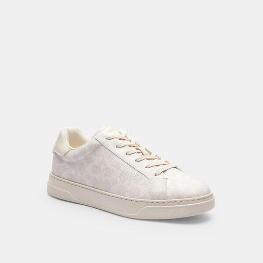 Image of Sneakers. Productname: High Line Sneaker In Signature Canvas in OFF WHITE colour by brand - Coach Outlet Australia