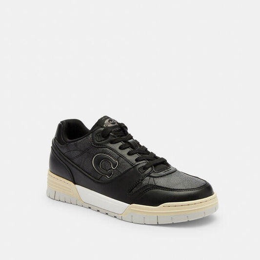 Image of Sneakers. Productname: Soho Sneaker With Signature Canvas in CHARCOAL/BLACK colour by brand - Coach Outlet Australia
