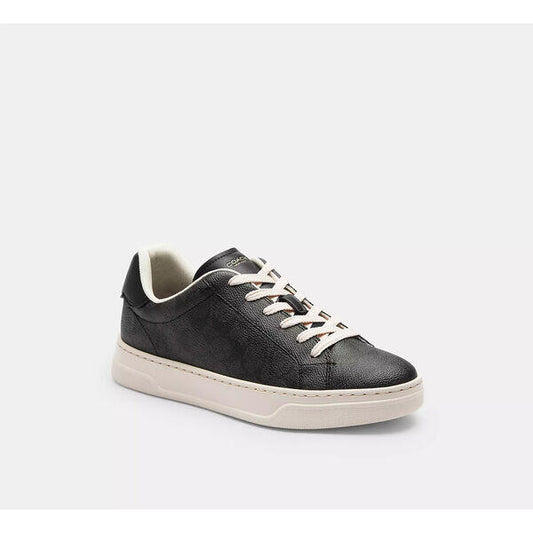 Image of Sneakers. Productname: High Line Sneaker In Signature Canvas in CHARCOAL/BLACK colour by brand - Coach Outlet Australia
