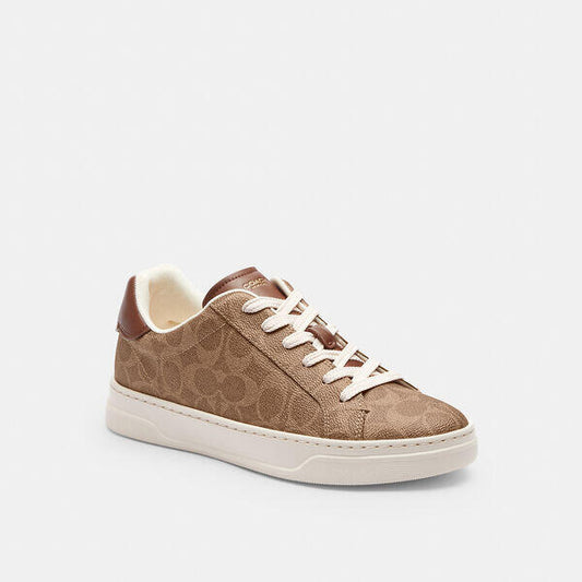 Image of Sneakers. Productname: High Line Sneaker In Signature Canvas in BROWN KHAKI colour by brand - Coach Outlet Australia