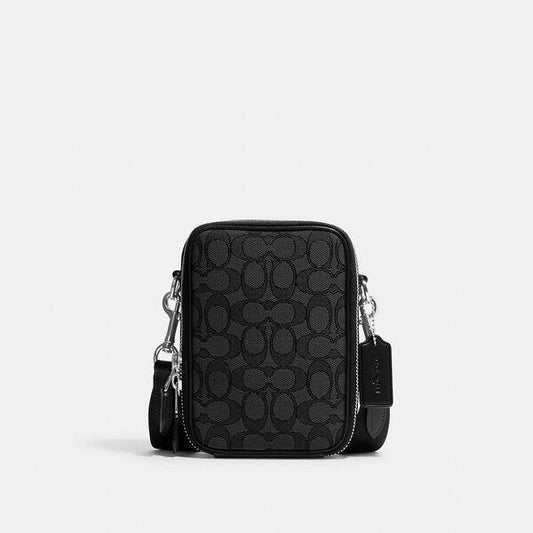 Image of Bags. Productname: Stanton Crossbody In Signature Jacquard in CHARCOAL/BLACK colour by brand - Coach Outlet Australia