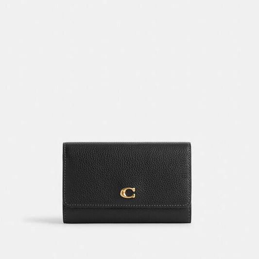 Image of Wallets & Money Clips. Productname: Essential Medium Flap Wallet in BLACK colour by brand - Coach Outlet Australia