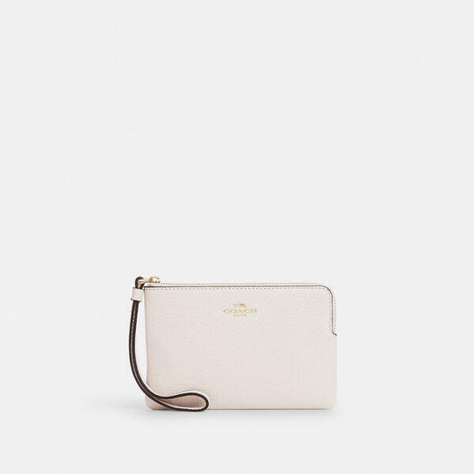 Image of Accessories. Productname: Corner Zip Wristlet in IM/CHALK colour by brand - Coach Outlet Australia