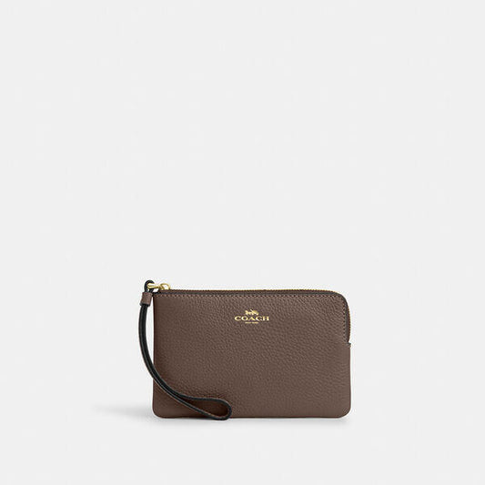 Image of Accessories. Productname: Corner Zip Wristlet in IM/DARK STONE colour by brand - Coach Outlet Australia
