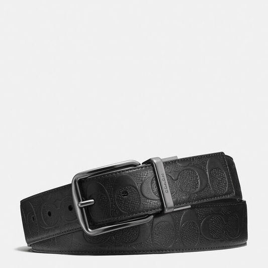 Image of Accessories. Productname: Harness Buckle Cut-To-Size Reversible Belt, 38Mm in BLACK colour by brand - Coach Outlet Australia
