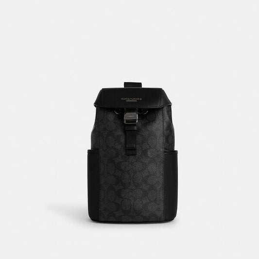 Image of Accessories. Productname: Racer Pack In Signature Canvas in QB/CHARCOAL/BLACK colour by brand - Coach Outlet Australia