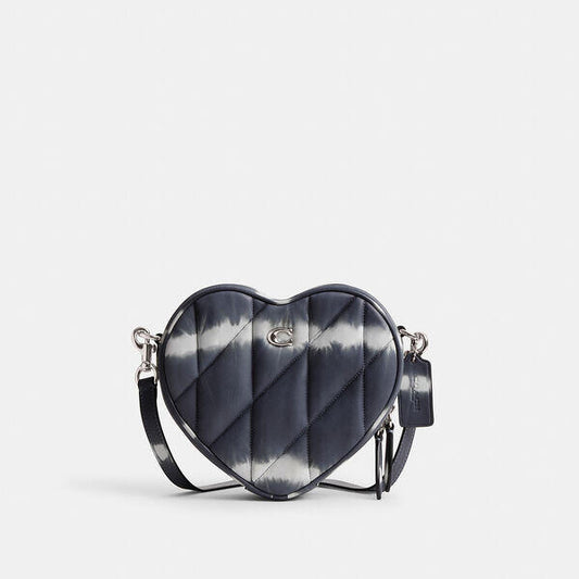 Image of Accessories. Productname: Heart Crossbody Bag With Quilting And Tie-Dye in MIDNIGHT NAVY MTI colour by brand - Coach Outlet Australia
