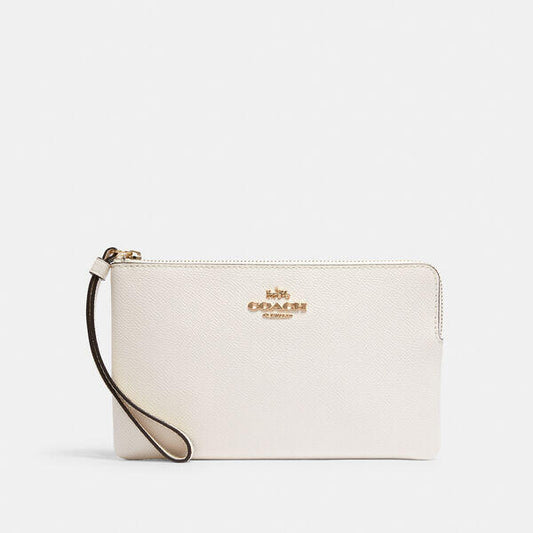 Image of Accessories. Productname: Large Corner Zip Wristlet in IM/CHALK colour by brand - Coach Outlet Australia