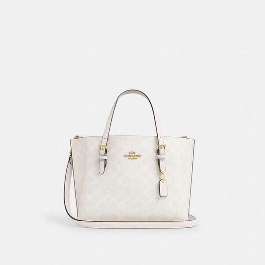Image of Bags. Productname: Mollie Tote Bag 25 In Signature Canvas in WHITE/CHALK colour by brand - Coach Outlet Australia