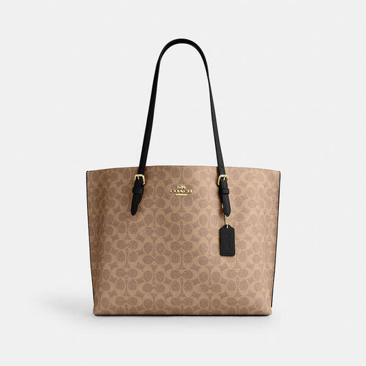 Image of Bags. Productname: Mollie Tote Bag In Signature Canvas in IM/TAN/BLACK colour by brand - Coach Outlet Australia