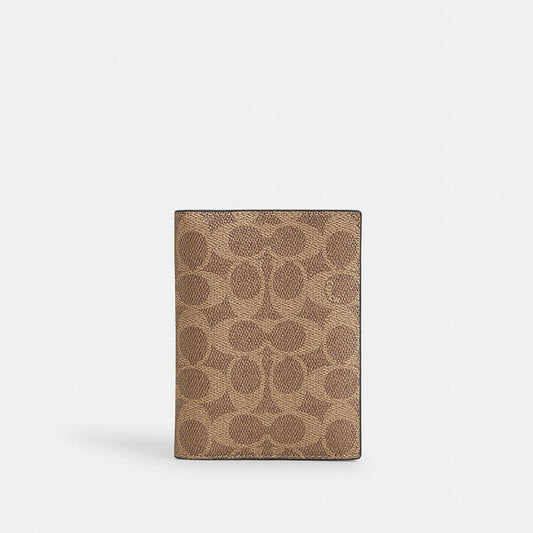 Image of Accessories. Productname: Passport Card Case In Signature Canvas in QB/TAN/BLACK colour by brand - Coach Outlet Australia