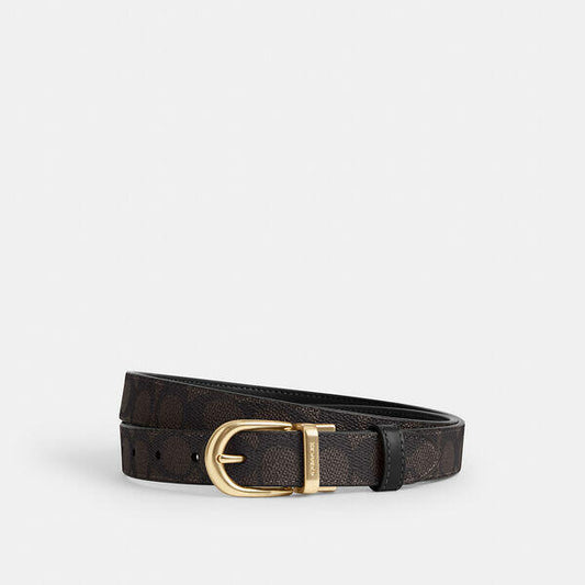 Image of Accessories. Productname: Harness Buckle Cut-To-Size Reversible Belt, 25Mm in IM/WALNUT/BLACK colour by brand - Coach Outlet Australia