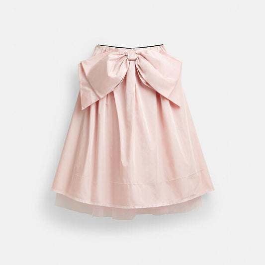 Image of a model wearing Skirts. Productname: Taffeta Skirt in PINK colour by brand - Coach Outlet Australia
