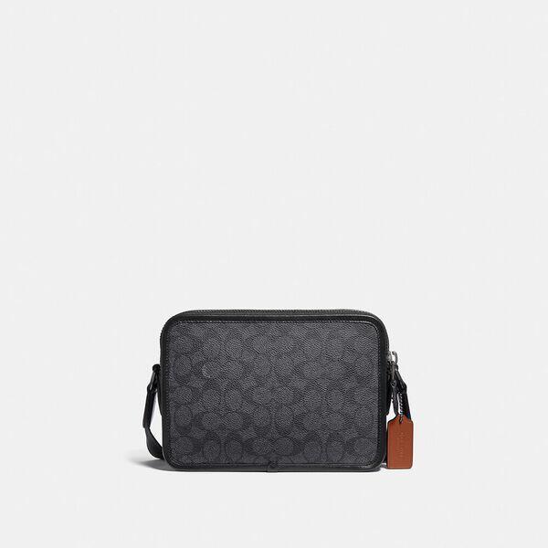 Image of Bags. Productname: Charter Crossbody Bag 24 In Signature Canvas in JI/CHARCOAL colour by brand - Coach Outlet Australia