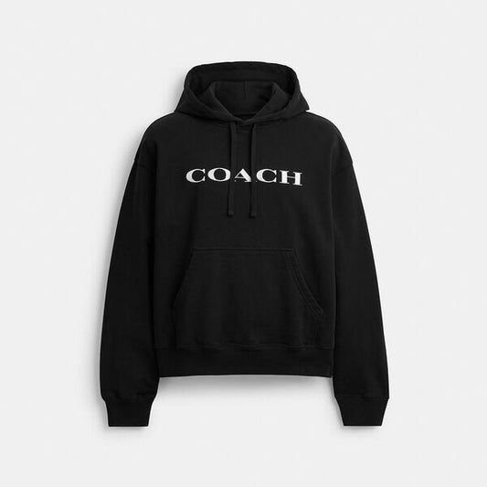 Image of a model wearing Outerwear. Productname: Hoodie in BLACK colour by brand - Coach Outlet Australia