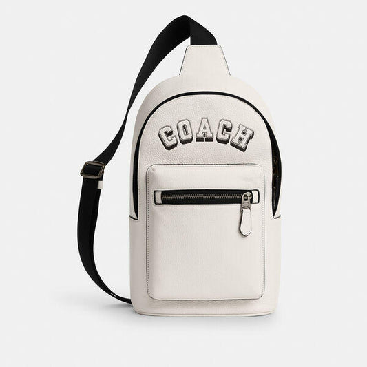 Image of Accessories. Productname: West Pack With Varsity Motif in CHALK/BLACK colour by brand - Coach Outlet Australia