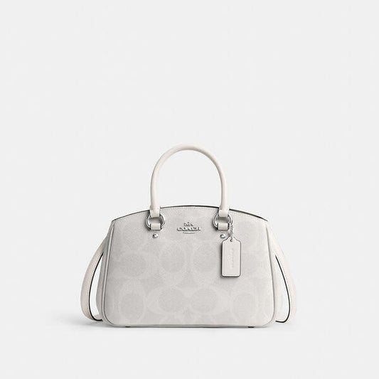 Image of Bags. Productname: Savannah Small Carryall Bag In Signature Canvas in SV/WHITE/CHALK colour by brand - Coach Outlet Australia