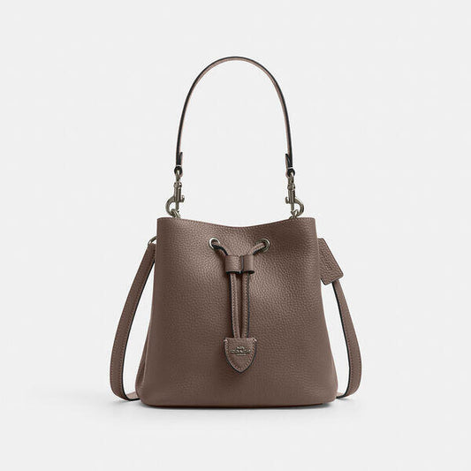 Image of Bags. Productname: Rowan Bucket Bag in QB/DARK STONE colour by brand - Coach Outlet Australia